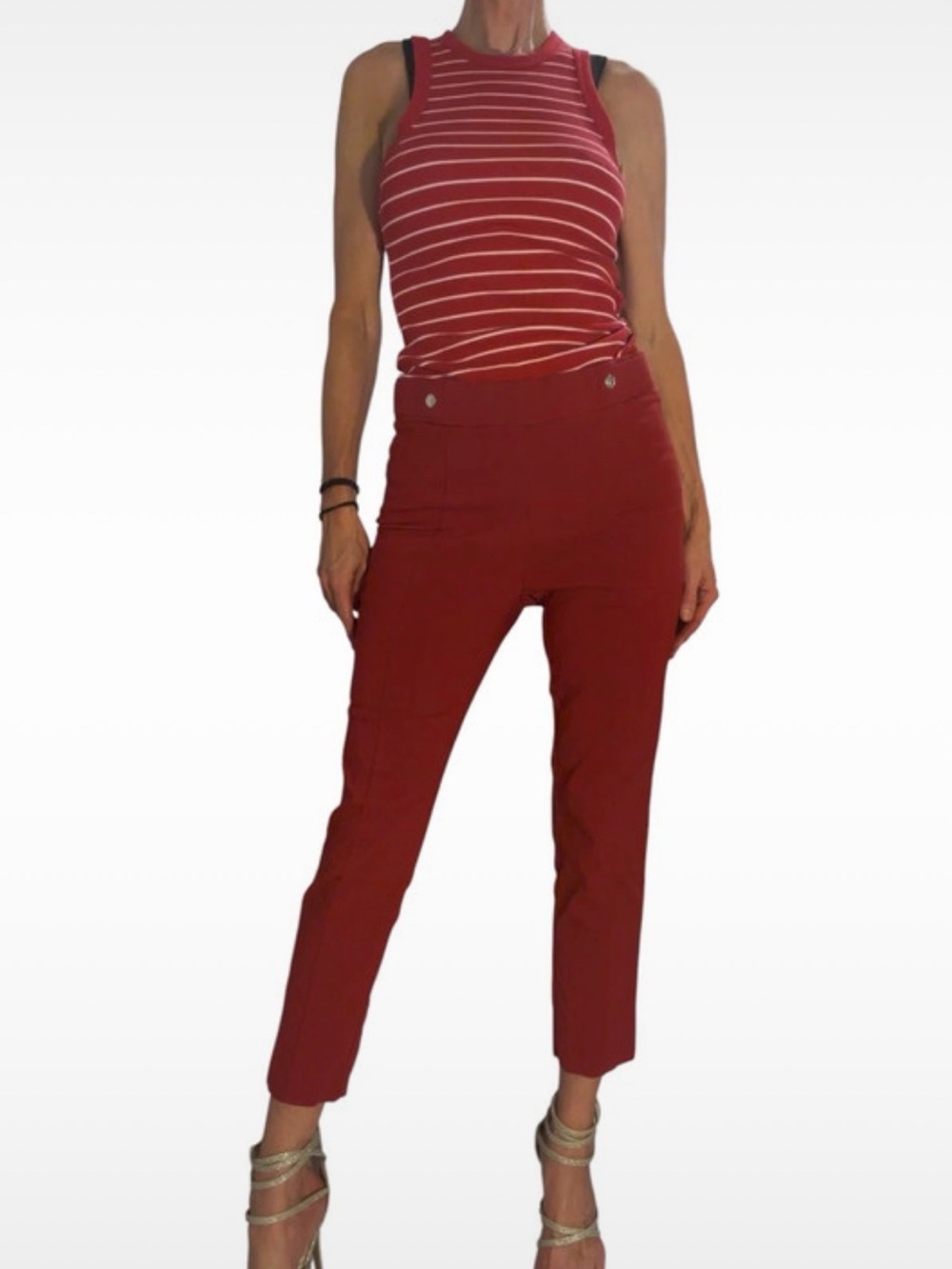 Retro style Rafaella Red Crop Pants